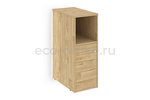 Тумба с подсветкой 5 ящиков TIP-ON завершающая левая ONIX O.R-TV-5 TIP.S (L) Тиквуд Светлый фото