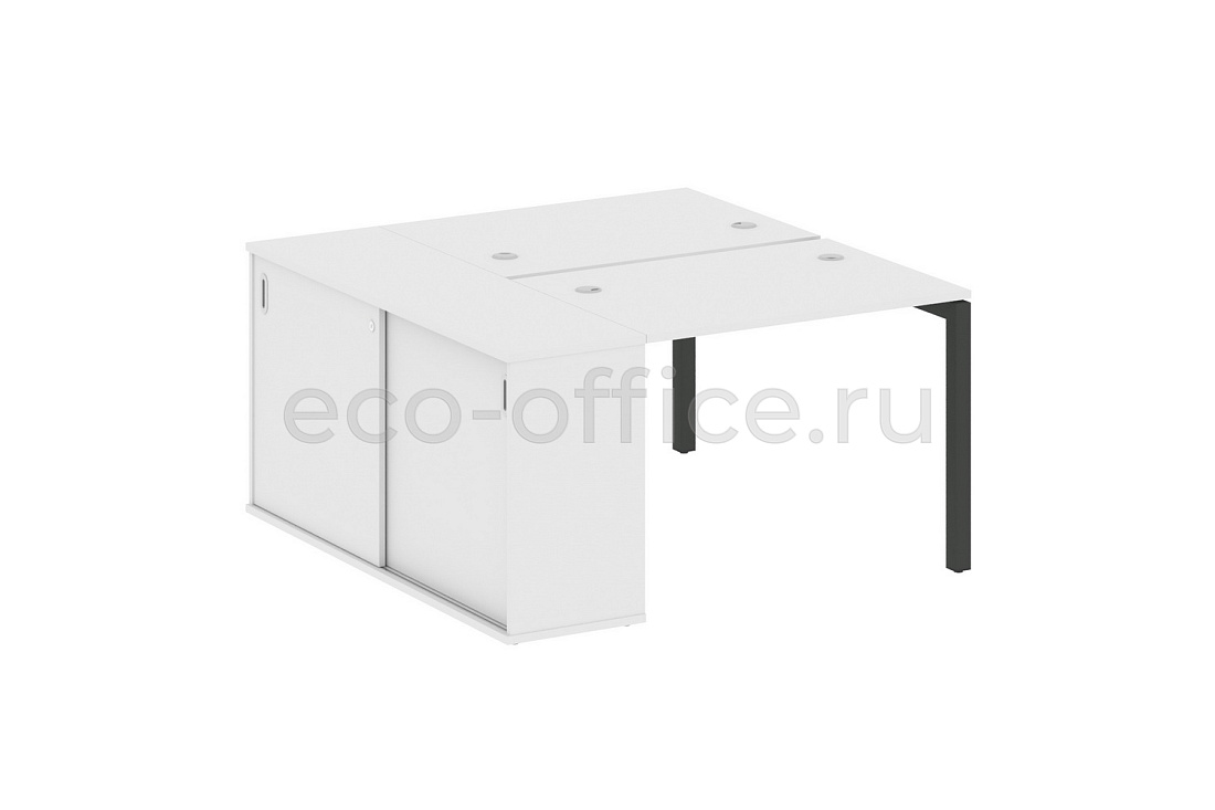 Рабочая станция с опорным шкафом-купе METAL SYSTEM QUATTRO 5X5 50БП.РС-СШК-1.1 Белый / Антрацит металл купить в Москве