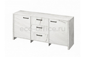 Тумба трехсекционная FESTUS FB-13-01.G Хромикс Белый / Мрамор Леванто белый фото
