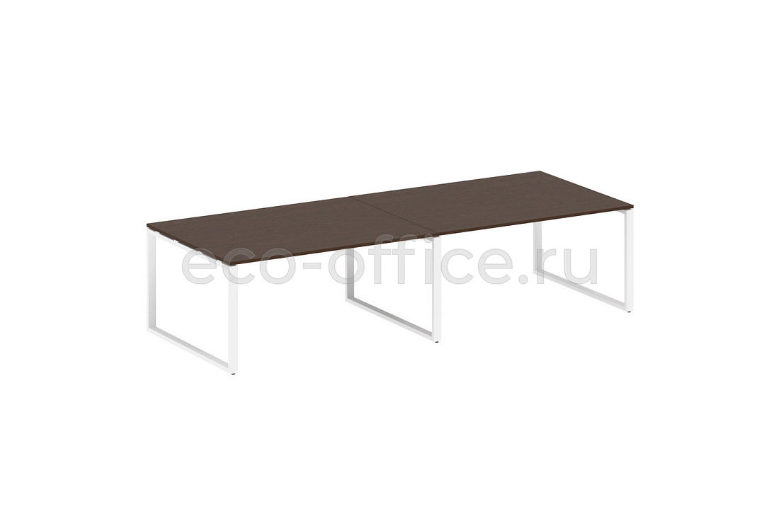 Стол переговорный (2 столешницы) METAL SYSTEM STYLE БО.ПРГ-2.4 Венге Цаво / Белый металл  стоимость