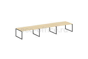 Стол переговорный (3 столешницы) METAL SYSTEM QUATTRO 4x4 40БО.ПРГ-3.5 Акация Лорка / Антрацит металл фото