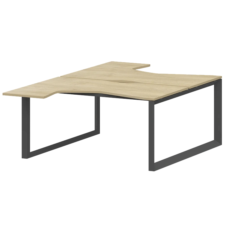 бенч эргономичный на 2 рабочих места на металлокаркасе protech нтмп.о.б2-040 баттл рок/антрацит фото