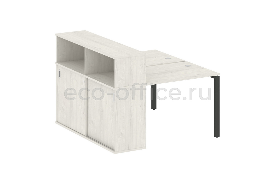 Рабочая станция с опорным шкафом-купе METAL SYSTEM STYLE БП.РС-СШК-2.1 Дуб Наварра / Антрацит металл   стоимость