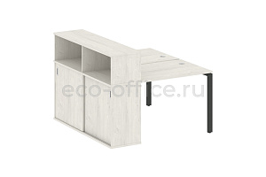 Рабочая станция с опорным шкафом-купе METAL SYSTEM STYLE БП.РС-СШК-2.1 Дуб Наварра / Антрацит металл фото