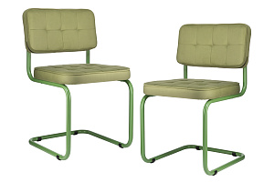 Комплект конференц-кресел ECO-CHAIR COLOMBO Comfort CLM-05 Оливковый велюр / Аспарагус металл фото