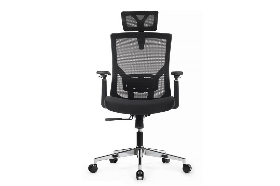 кресло rv chair step a2320 чёрная сетка / чёрная ткань фото