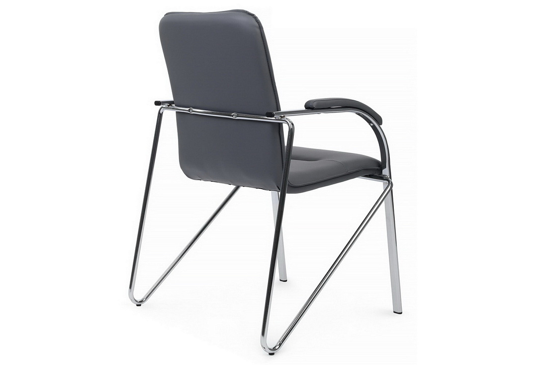 конференц-кресло rv chair самба на гальванических опорах smb-01h серая экокожа фото