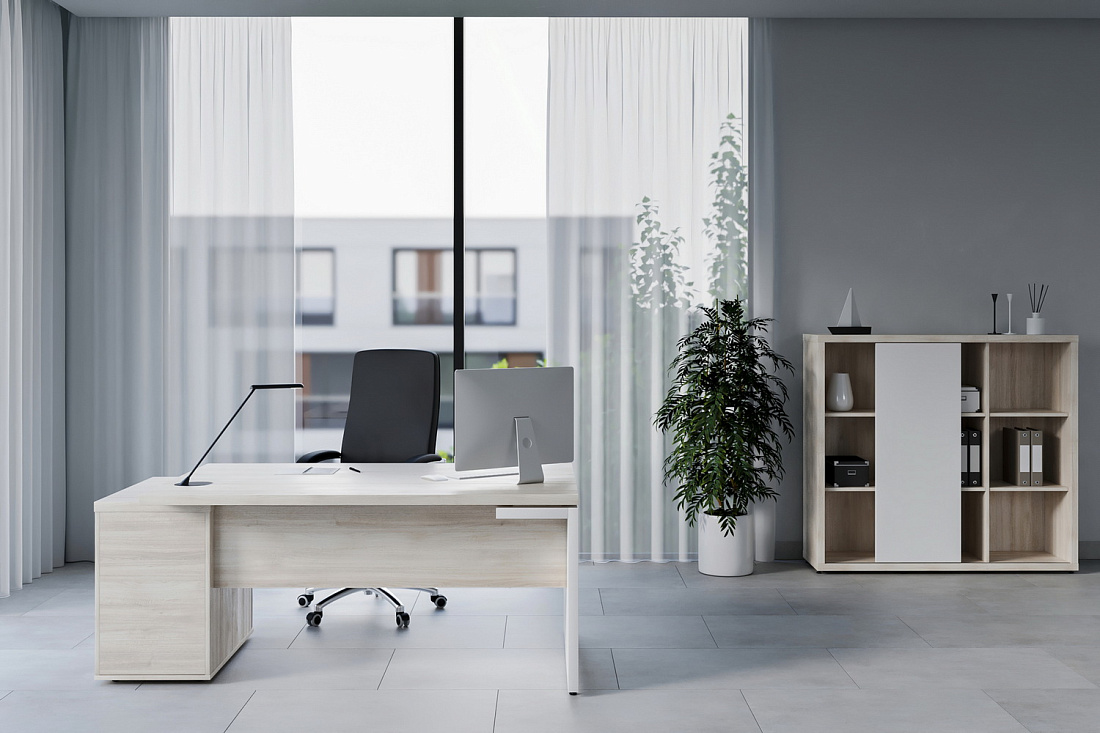 кабинет руководителя zion дуб шамони светлый фото