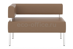 Угловой двухместный модуль правый MC NEW экокожа Euroline 923 Серо-бежевый фото