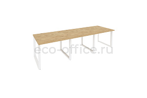 Стол переговорный (3 столешницы) ONIX O.MO-PRG-3.1 Тиквуд Светлый / Белый металл фото
