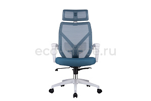 Кресло RV Chair OLIVER W-203 AC Белый пластик / Синяя сетка фото