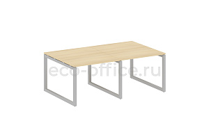 Стол переговорный (2 столешницы) METAL SYSTEM QUATTRO 5x5 50БО.ПРГ-2.1 Акация Лорка / Серый металл фото