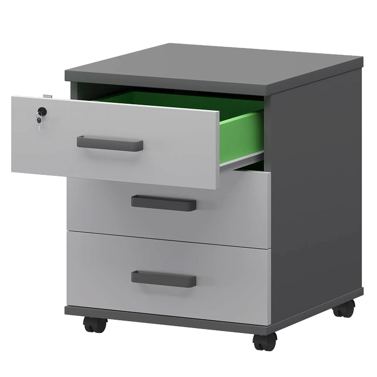 тумба подкатная protech смт-3п тип1 графит/белый фото