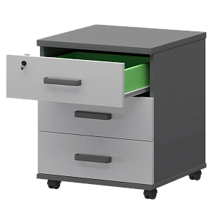 Тумба подкатная Protech СМТ-3П Тип1 Графит/Белый фото