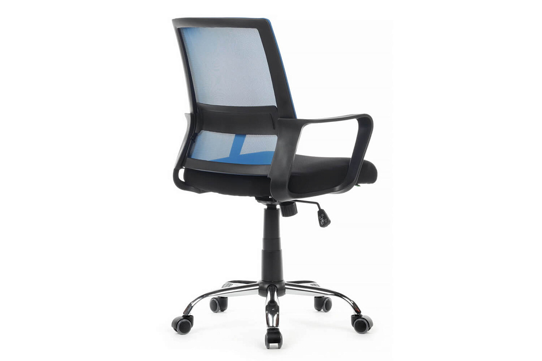 кресло rv chair mint 1029mb синяя сетка / чёрная ткань фото