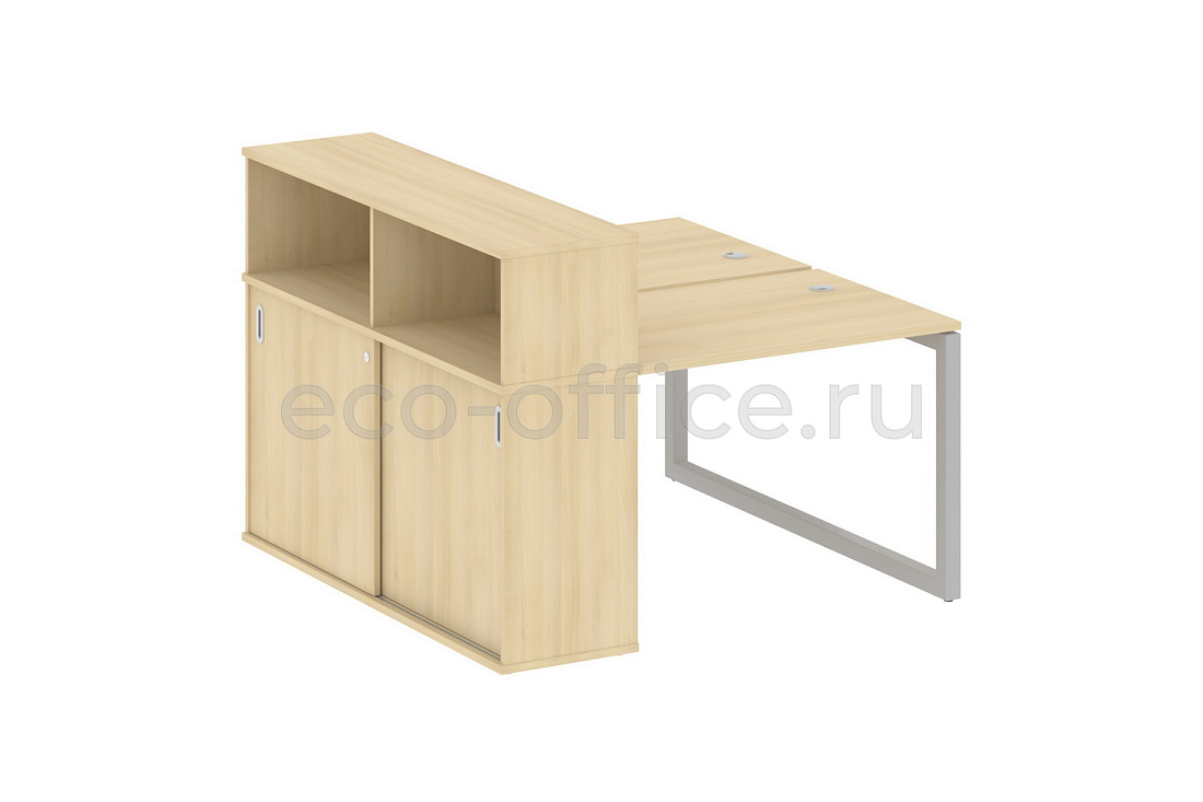 Рабочая станция с опорным шкафом-купе METAL SYSTEM QUATTRO 5x5 50БО.РС-СШК-2.1 Акация Лорка / Серый металл  стоимость