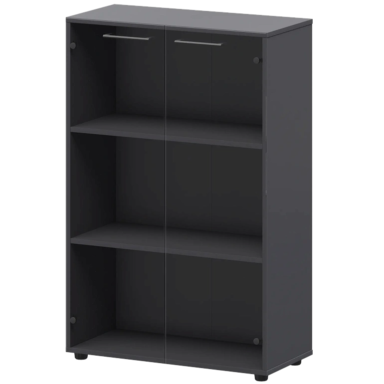 шкаф средний со стеклом protech смш38s графит фото