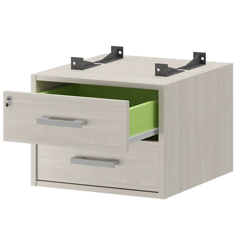 тумба подвесная для столов на м/каркасе гл.600 мм protech амт2-02ц.60 ясень шимо фото