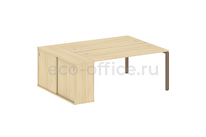 Рабочая станция с опорным шкафом-купе METAL SYSTEM STYLE БП.РС-СШК-1.4 Акация Лорка / Мокко металл фото