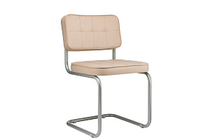 Конференц-кресло ECO-CHAIR COLOMBO Comfort CLM-05 Бежевый велюр / Серый металл фото