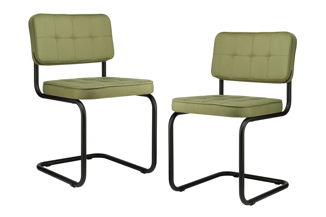 комплект конференц-кресел eco-chair colombo comfort clm-05 оливковый велюр / чёрный металл фото