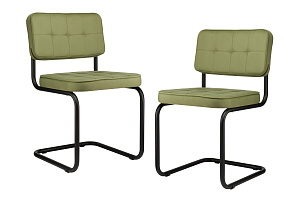 Комплект конференц-кресел ECO-CHAIR COLOMBO Comfort CLM-05 Оливковый велюр / Чёрный металл фото