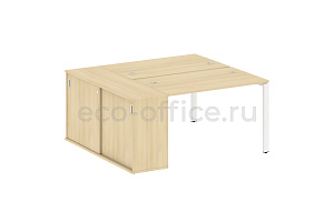 Рабочая станция с опорным шкафом-купе METAL SYSTEM STYLE БП.РС-СШК-1.2 Акация Лорка / Белый металл фото