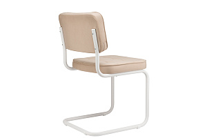 Конференц-кресло ECO-CHAIR COLOMBO Comfort CLM-05 Бежевый велюр / Белый металл фото