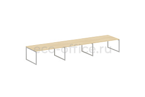 Стол переговорный (3 столешницы) METAL SYSTEM QUATTRO 4x4 40БО.ПРГ-3.5 Акация Лорка / Серый металл фото