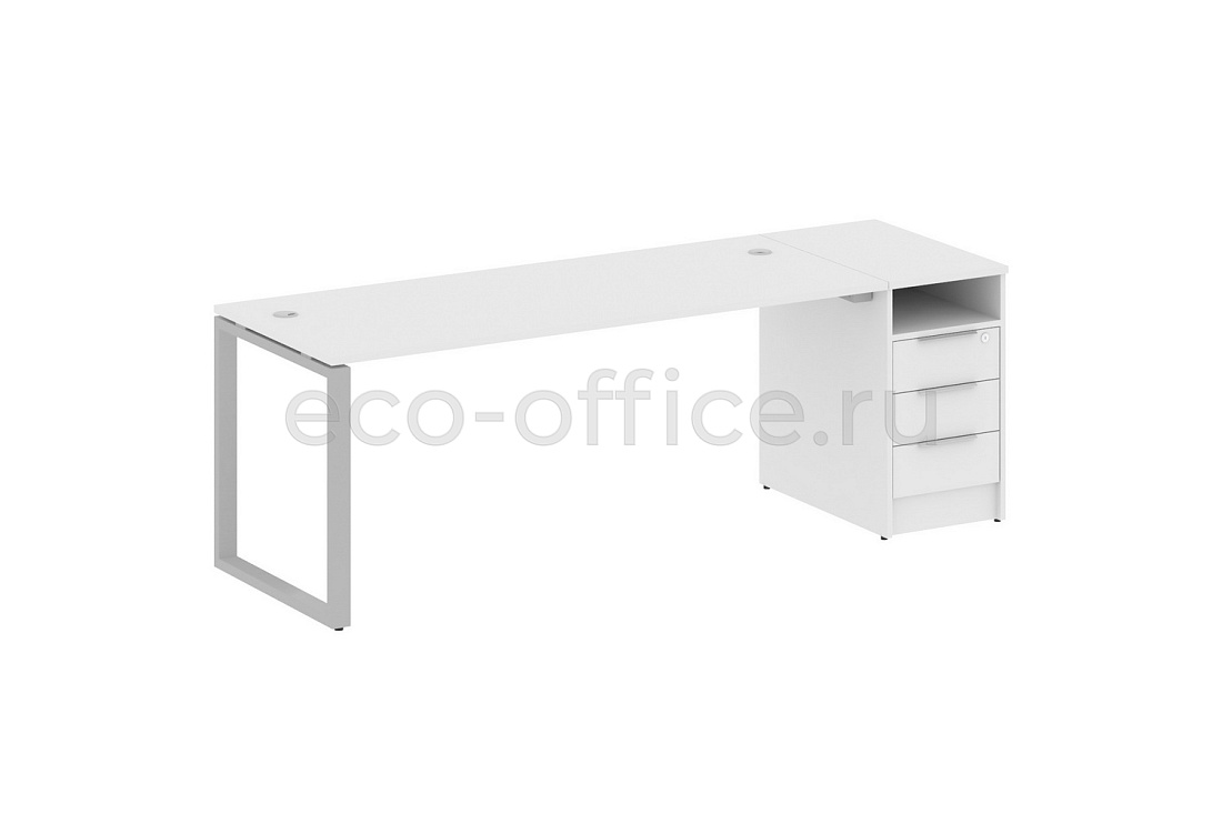 Рабочая станция с опорной тумбой METAL SYSTEM STYLE БО.РС-СТП-1.5 Белый / Серый металл  стоимость
