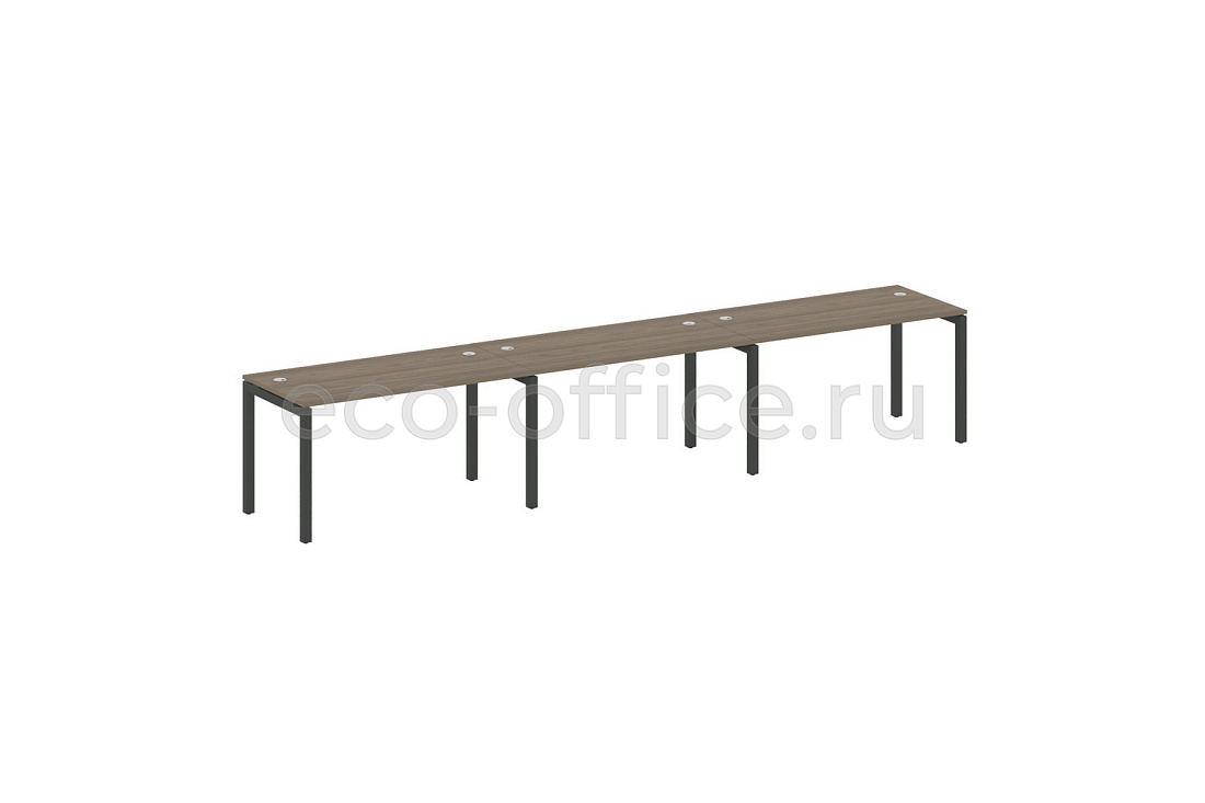 Рабочая станция на 3 рабочих места METAL SYSTEM QUATTRO 5x5 50БП.СМ-3.3 Вяз Благородный / Антрацит металл   стоимость