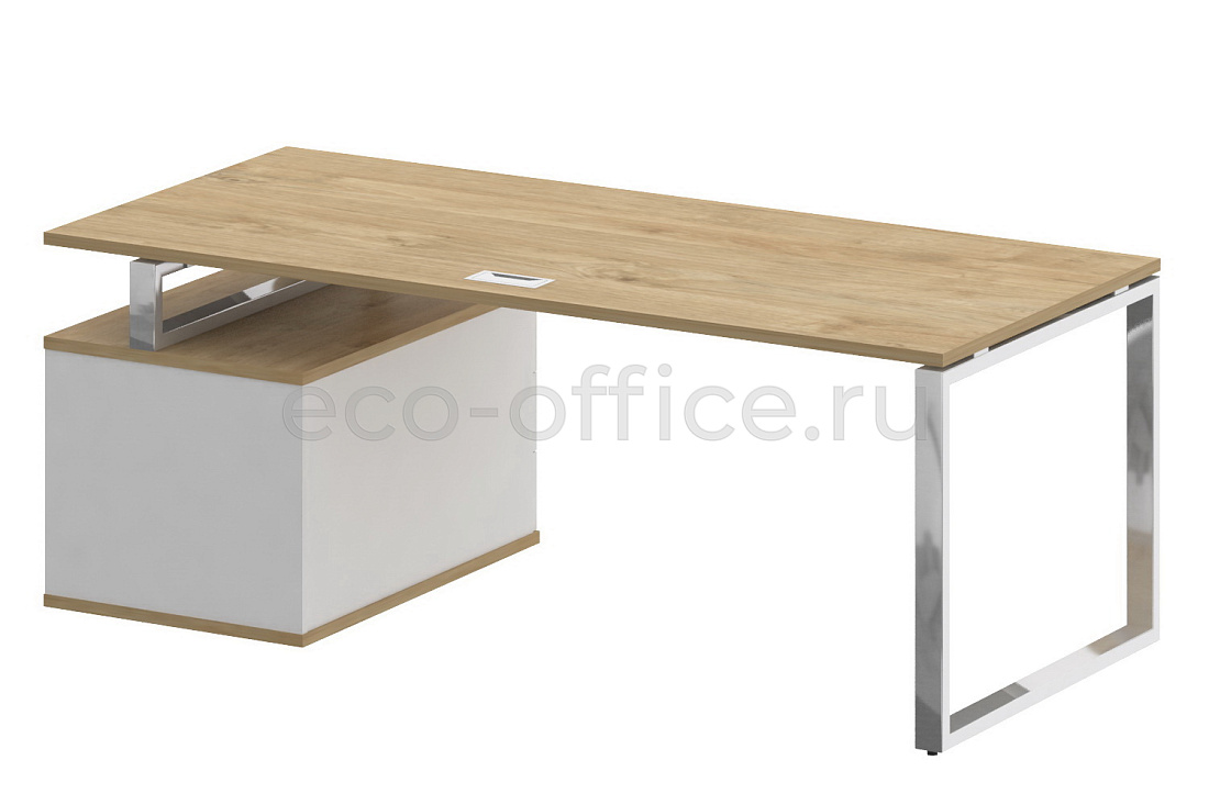 Стол руководителя c опорной тумбой SHIFT SK.SRT-200 (R) Тиквуд Светлый / Белый Бриллиант  стоимость