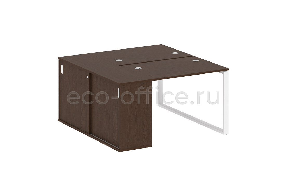 Рабочая станция с опорным шкафом-купе METAL SYSTEM STYLE БО.РС-СШК-1.1 Венге Цаво / Белый металл  стоимость