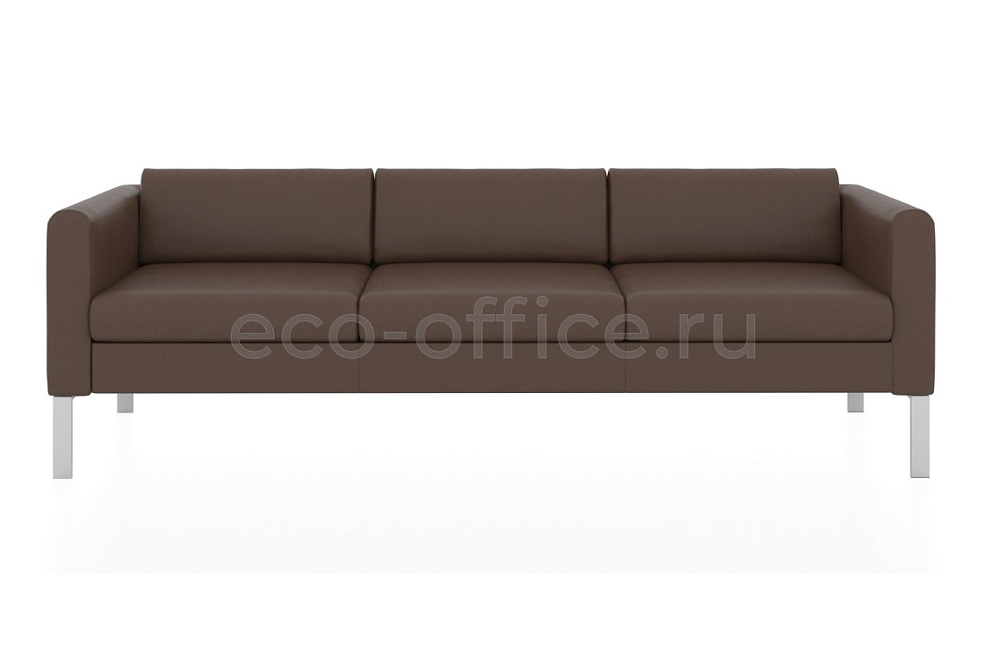 Трехместный диван МОДЕРН экокожа Euroline 924 Терракотовый купить в Москве