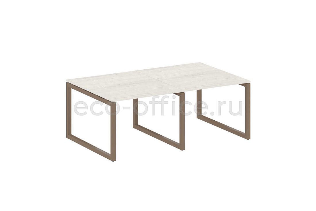 Стол переговорный (2 столешницы) METAL SYSTEM QUATTRO 5x5 50БО.ПРГ-2.1 Дуб Наварра / Мокко металл  стоимость