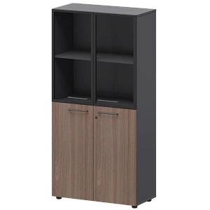 Шкаф высокий комб. Protech СМШ48.28F.28RS Темный шимо/Графит фото