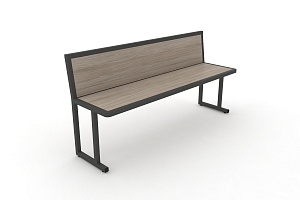 Скамья учебная трёхместная DESK DK-1500L Дуб Аттик / Антрацит металл фото