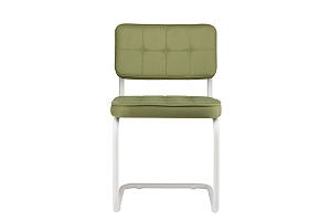 Конференц-кресло ECO-CHAIR COLOMBO Comfort CLM-05 Оливковый велюр / Белый металл фото