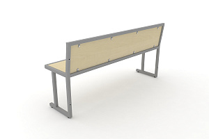Скамья учебная трёхместная DESK DK-1500L Клён / Серый металл фото