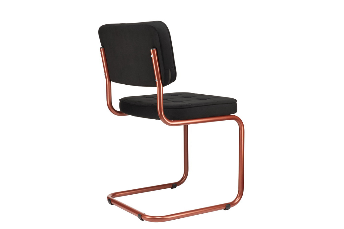 комплект конференц-кресел eco-chair colombo comfort clm-05 чёрный велюр / терракот метал фото