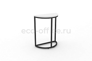 Стол журнальный SLICE-650 Белый Бриллиант / Чёрный металл фото