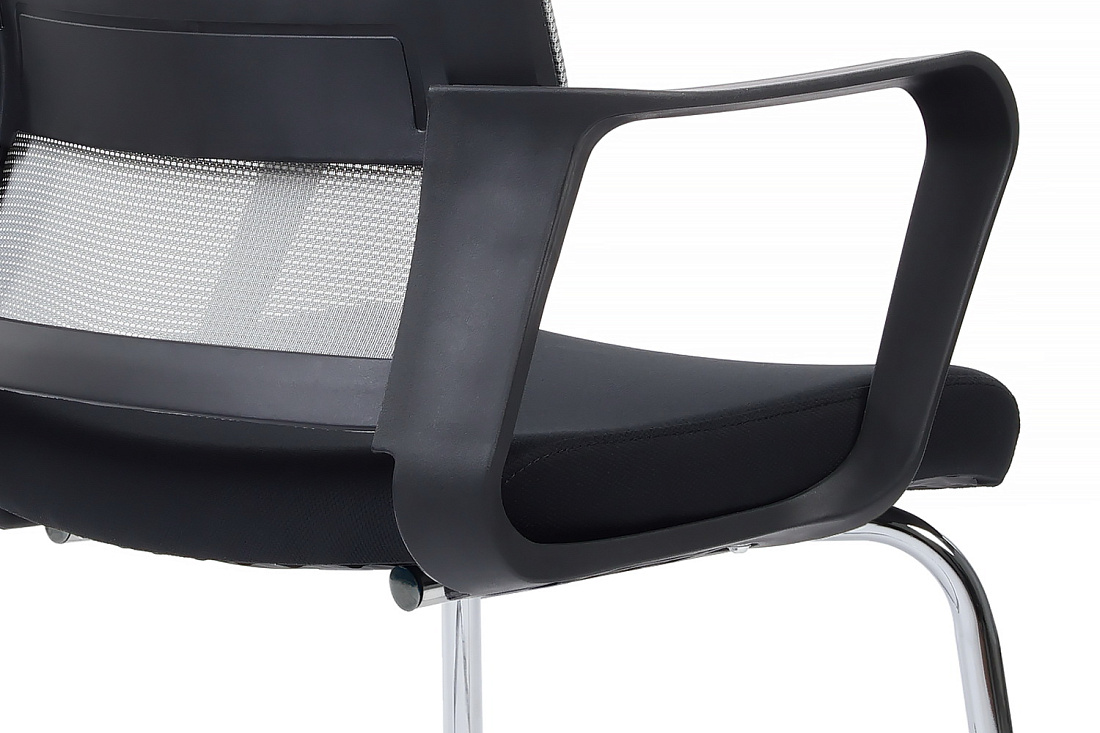 конференц-кресло rv chair mint m1029cbe серая сетка / чёрная ткань фото