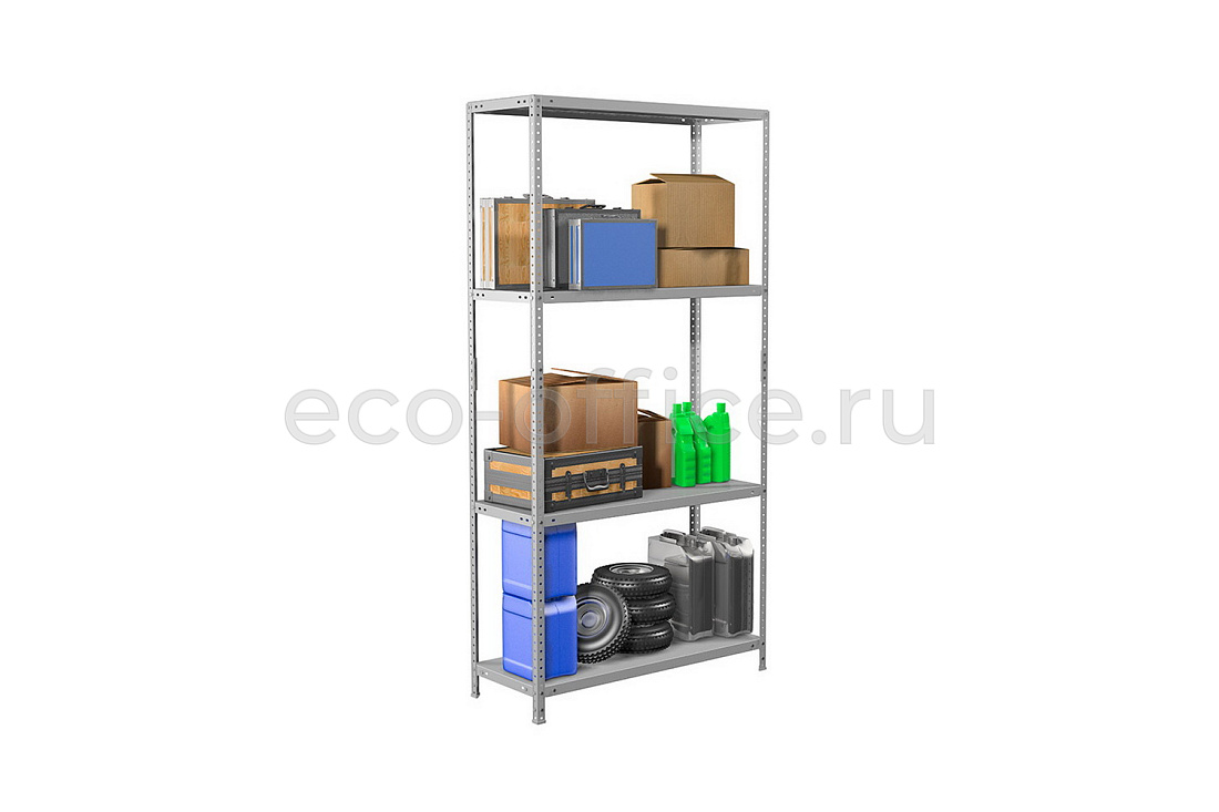 Стеллаж металлический (4 полки) MS STANDART 200KD/100X40/4 Серый RAL 7038  стоимость