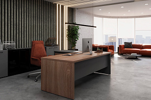 Кабинет руководителя КОРТЕЗ Темный Шимо / Графит фото