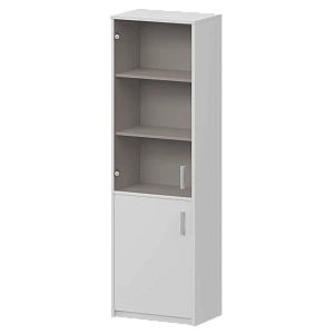 Шкаф комбинированный узкий с тонированным стеклом Protech А-321/А-стл321тон Белый фото