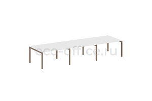Стол переговорный (3 столешницы) METAL SYSTEM QUATTRO 5x5 50БП.ПРГ-3.3 Белый / Мокко металл фото