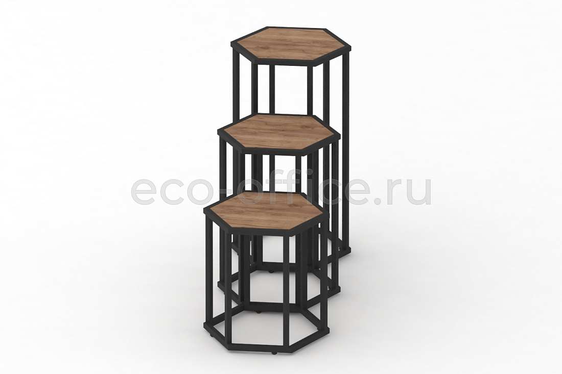 Стол журнальный HEX-450 Дуб Табак / Чёрный металл  стоимость
