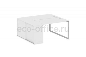 Рабочая станция с опорным шкафом-купе METAL SYSTEM STYLE БО.РС-СШК-1.2 Белый / Серый металл фото