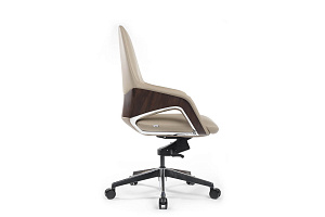 Кресло руководителя RV Design AURA-M FK005-B Светло-бежевая кожа фото
