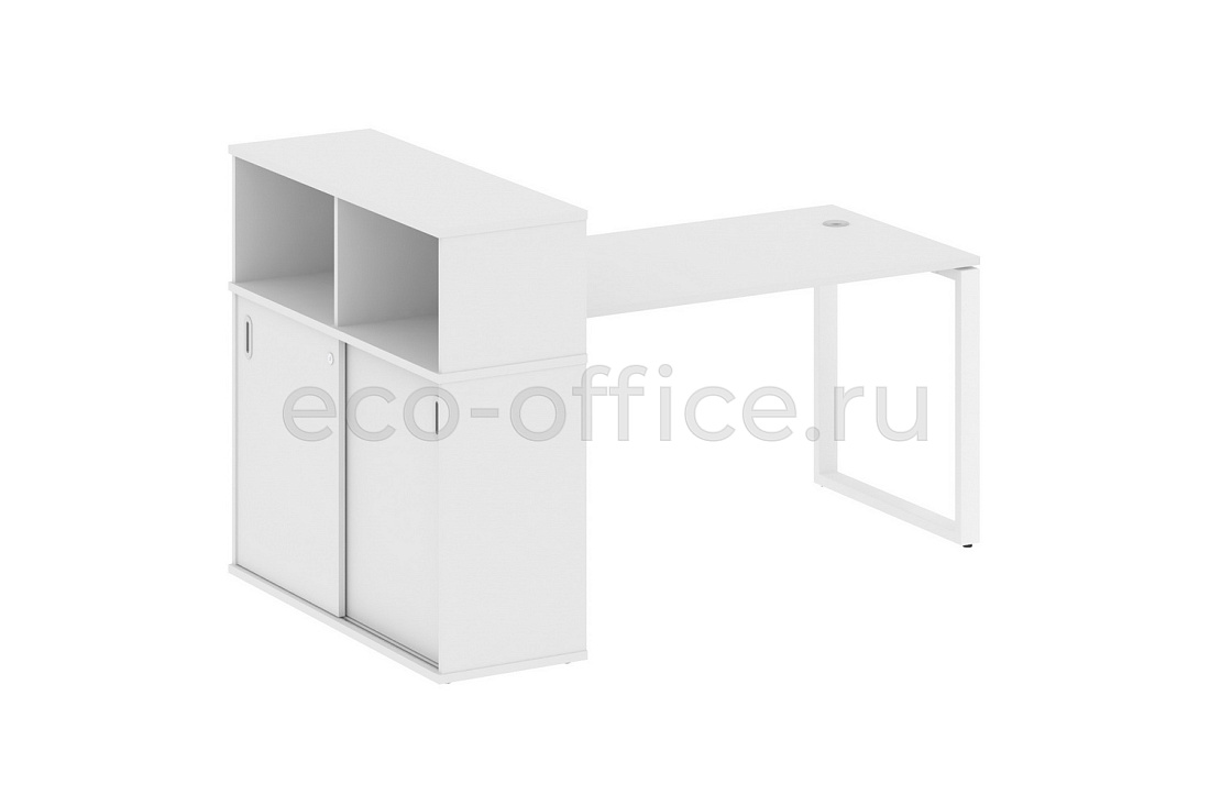 Рабочая станция с опорным шкафом-купе METAL SYSTEM STYLE БО.РС-СШК-3.3 Белый / Белый металл  стоимость
